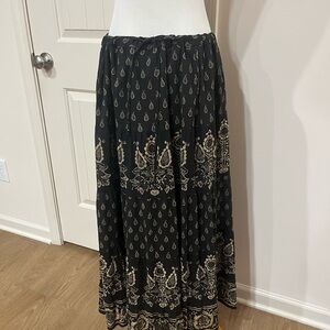 Ralph Lauren Black and Cream Maxi Skirt